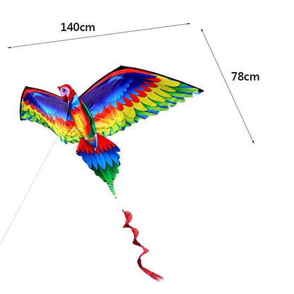 Realistic Big 3D Parrot Kite Children Flying Kite Outdoor Fun Playing Cloth Toy Flying Toys with 100m Line