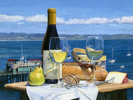 Seascape & Wine 5D Diamond Painting DIY Full Drill Square Round Diamonds Arts Crafts Embroidery Inlay Rhinestone Painting Home Decoration