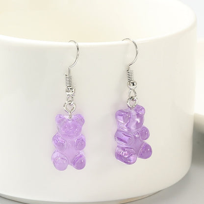 Gummy Bear Dangle Earring Womens Retro Fashion Styligh Candy Earring Drop Style Earrings Choose Color Great Gift