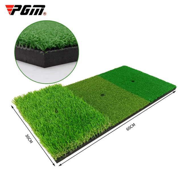 Golf Hitting Mat 3 Practice Grasses with Rubber Tee Hole Golf Training Aids Indoor Outdoor Tri-Turf Golf Hitting Grass Golf Mats