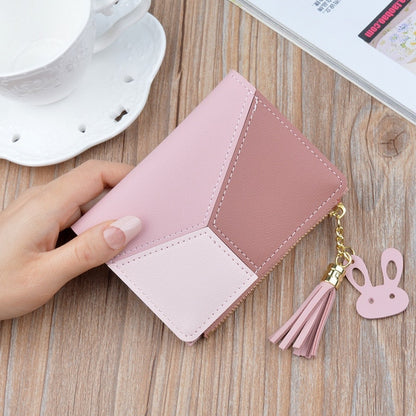 Womens Patchwork Cute Card Wallets Pocket Purse Wallet Lady Card Holder Coin Burse Female Fashion Short Money Bag