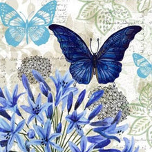 Load image into Gallery viewer, Blue Butterfly Flowers 5D DIY Diamond Painting Full Square/Round Drill 3D Embroidery Cross Stitch 5D Home Decor Insect Art
