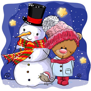 Snowman Cartoon Diy Diamond Painting Rhinestone Painting Crystal Decor 3D Cross Stitch Pattern Diamond Embroidery