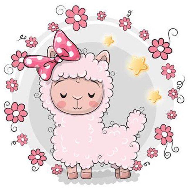 Cute Little Sheep DIY 5D Diamond Painting Square Round Drill Crafts Full Diamond Cross-Stitch Embroidery Home Decor Animal Artwork