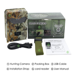 Outdoor Hunting Camera 12MP HD Night Vision Trail Camera Wild Animal Detector Waterproof Monitoring Infrared Heat Sensing