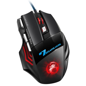 Computer Mouse Gamer Ergonomic Gaming Mouse USB Wired Game 5500 DPI Mice With LED Backlight 7 Button For PC Laptop