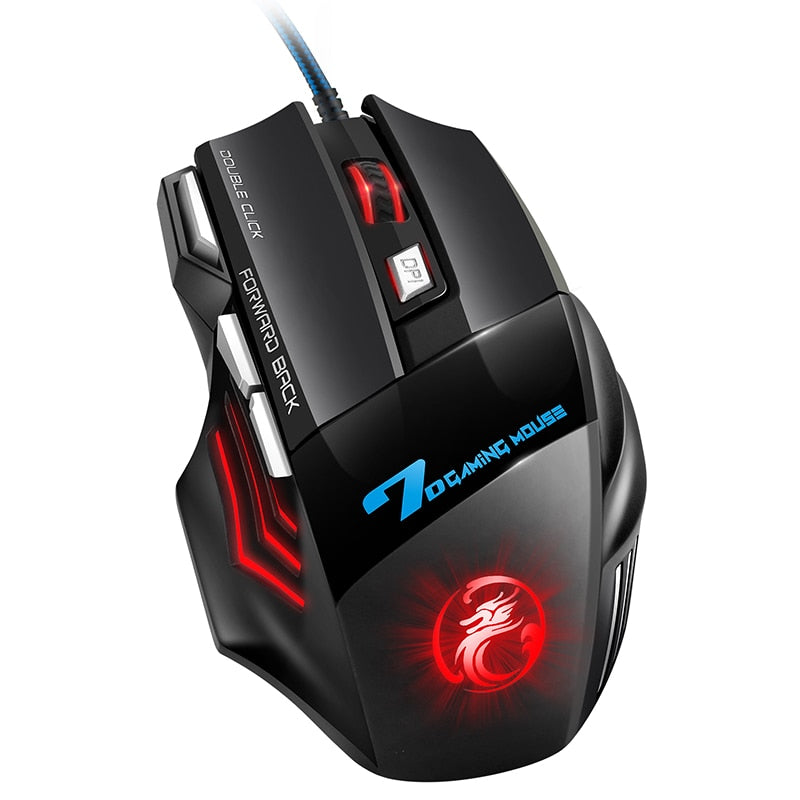 Computer Mouse Gamer Ergonomic Gaming Mouse USB Wired Game 5500 DPI Mice With LED Backlight 7 Button For PC Laptop