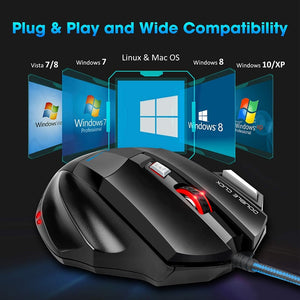 Computer Mouse Gamer Ergonomic Gaming Mouse USB Wired Game 5500 DPI Mice With LED Backlight 7 Button For PC Laptop