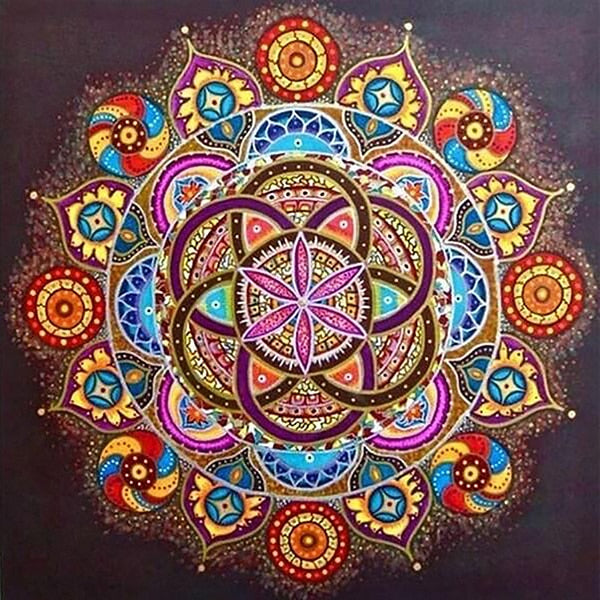 DIY 5D Diamond Painting Red Mandala Square Round Drill Crafts Full Diamond Embroidery Home Decor Diamond Art