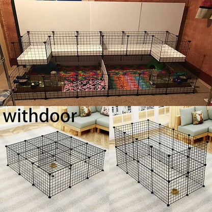 10PC Foldable Pet Playpen Iron Fence Crate Puppy Kennel House Exercise Training Puppy Space Dog Gate Pet Supplies