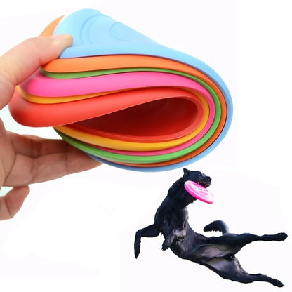 Flexible Silicone Pet Frisbee Flying Saucer Dog Toy Game Soft Pet Flying Discs Chew Resistant Puppy Training Interactive Dog Toys Supplies