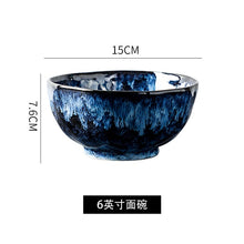 Load image into Gallery viewer, Creative Japanese Retro Blue Dishes Ceramic Dinner Plates And Bowls Kiln Changed Tableware Dinnerware Pick and Choose Set
