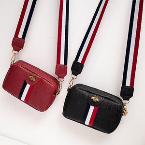 Women's Shoulder Crossbody Bag Multi-Color Stripe Zipper Fashionable Style Mini Purse Small Crossbag Choose Color