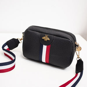 Women's Shoulder Crossbody Bag Multi-Color Stripe Zipper Fashionable Style Mini Purse Small Crossbag Choose Color