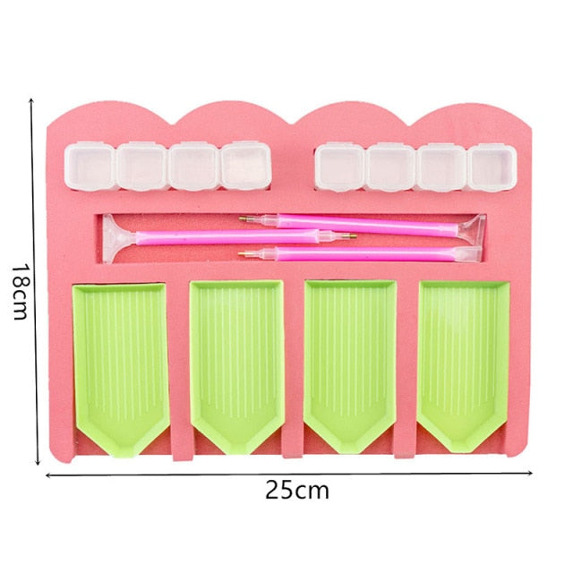 Diamond Painting Tray Organizer Tray Holder DIY Painting Kit Diamond Crystal Jewel Storage Accessory Tool Point Drill Pen Set