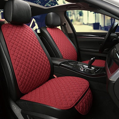 1-2 Seat Universal Car Seat Cover Cushion Auto Four Season Comfortable and Breathable Linen Car Accessories