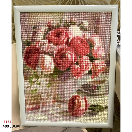 5D DIY Diamond Painting Flower Cross Stitch Kit Mosaic Diamond Embroidery Rose Full Square Drill Home Decoration