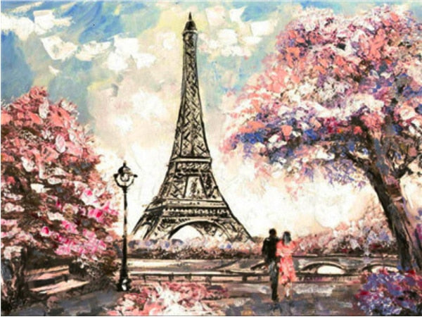 A Walk in Paris 5D Diamond Painting Kit Scenery Kits for Adults DIY Mosaic Cross Stitch Pattern Handmade Embroidery Kits Wall Décor