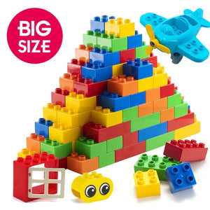 Big Size Bricks Toys For Baby Creative DIY Building Blocks Educational Toys Kids Gift Bulk Large Brick Compatible With Duplo