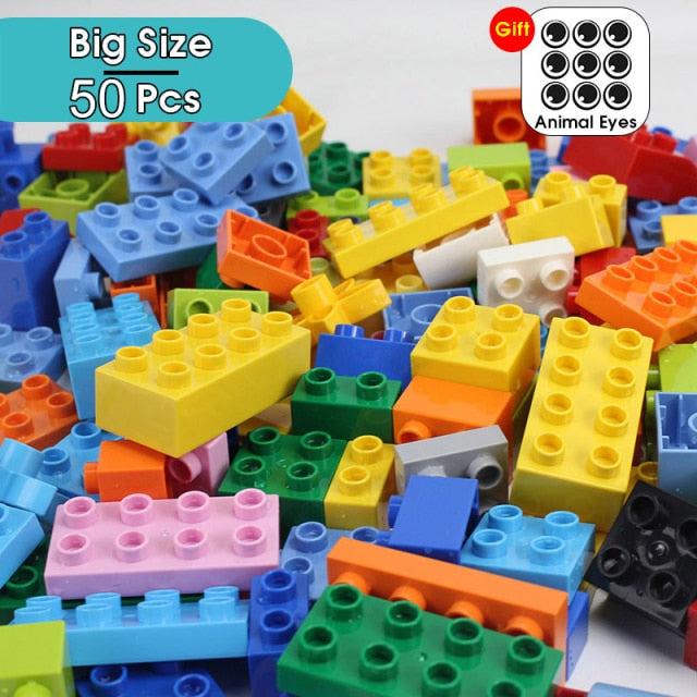 Big Size Bricks Toys For Baby Creative DIY Building Blocks Educational Toys Kids Gift Bulk Large Brick Compatible With Duplo