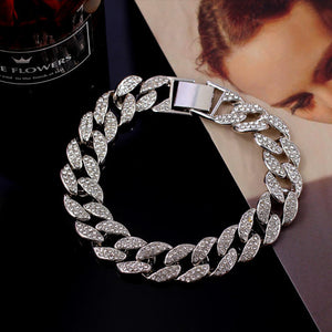 Fashion Thick Metal Chain Anklet For Women Men Rhinestone Gold Silver Color Sexy Foot Bracelet Hip Hop Rock Punk Jewelry