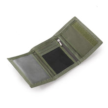 Load image into Gallery viewer, Men Trifold Velcro Wallet Men&#39;s Fashion Nylon Canvas Keychain Holder Window Card Holder Velcro Pocket Zipper Choose Color
