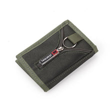 Load image into Gallery viewer, Men Trifold Velcro Wallet Men&#39;s Fashion Nylon Canvas Keychain Holder Window Card Holder Velcro Pocket Zipper Choose Color
