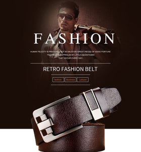 Men Brown Belt Male High Quality Leather Belt Men Male Genuine Leather Strap Luxury Pin Buckle Fancy Vintage Jeans Belt