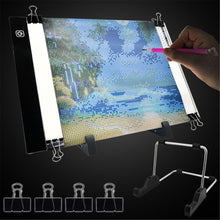 Load image into Gallery viewer, Diamond Painting A5 Led Light Pad Lamp Board For Painting Drawing Diamond Painting USB Powered Metal Stand Tools Accessories Kit
