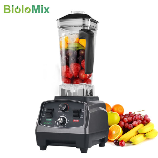 BioloMix 3HP 2200W Heavy Duty Commercial Grade Blender Mixer Juicer Fruit Food Processor Ice Smoothies BPA Free Timer 2L Jar