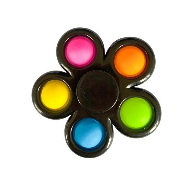 12 Styles Tie Dye Simple Fidget Spinner Push Pop Bubble Hand Spinner for ADHD Anxiety Stress Relief for Kids