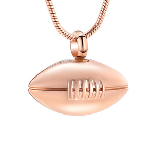 American Football Jewelry Necklace for Women Men Stainless Steel Keepsake Pendant Rose Gold Color Neck Jewelry