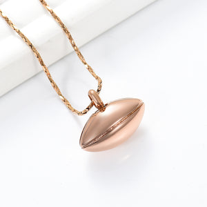 American Football Jewelry Necklace for Women Men Stainless Steel Keepsake Pendant Rose Gold Color Neck Jewelry