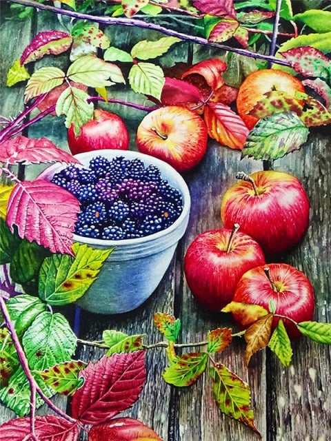 DIY 5D Diamond Painting Fruit Berries Full Square Drill Diamond Embroidery Mosaic Food Home Decor Craft Kit