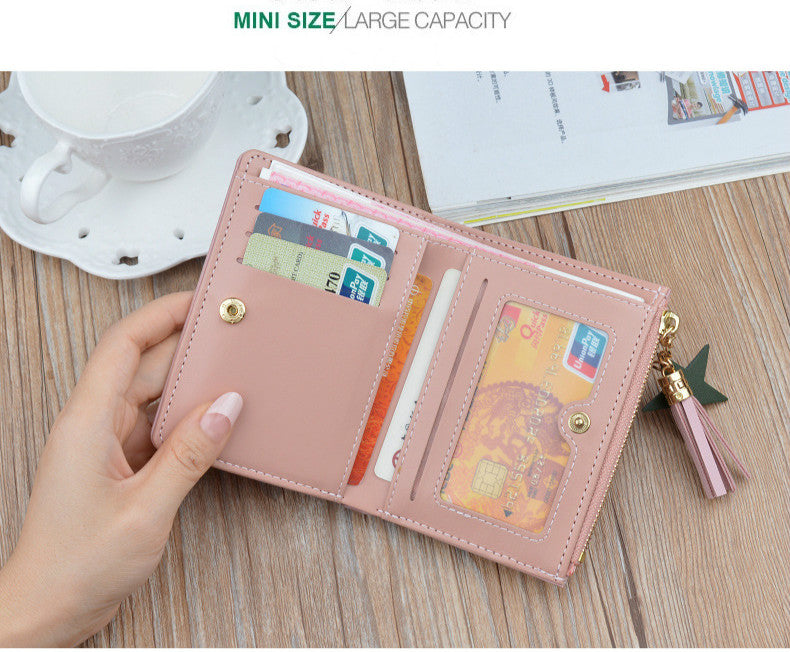 Womens Patchwork Cute Card Wallets Pocket Purse Wallet Lady Card Holder Coin Burse Female Fashion Short Money Bag