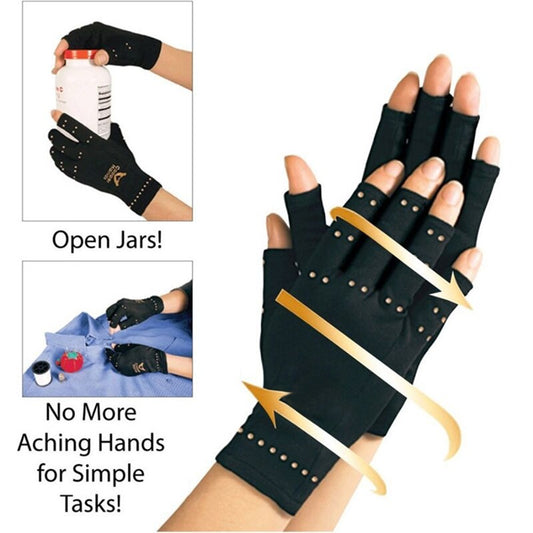 1-pair Copper Compression Arthritis Gloves Hands Therapeutic Compression Gloves Men Woman Circulation Grip Arthritis Gloves