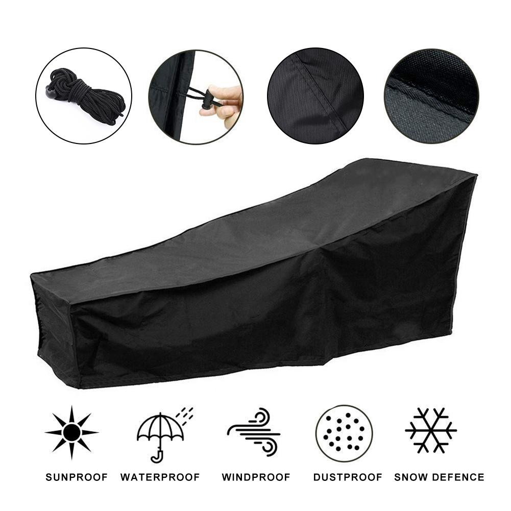 Waterproof Chaise Lounge Cover Lounge Chair Recliner Protective Cover for Outdoor Courtyard Patio Garden