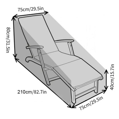 Waterproof Chaise Lounge Cover Lounge Chair Recliner Protective Cover for Outdoor Courtyard Patio Garden