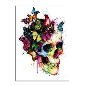 Colorful Butterfly Skull 5D Crystal Painting Kit Decorative DIY Home Decoration Round Square Inlay Diamonds Do It Yourself Art Project Relaxation Therapy