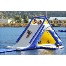 Load image into Gallery viewer, Inflatable Triangle Water Slide Toy Movable Lake Water-Slide Island comes with Air Blower
