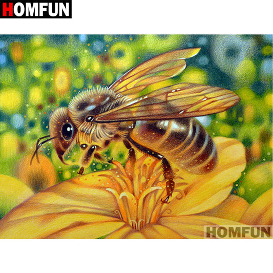 Honey Bee on Flower 5D Diamond Painting DIY Full Drill Select Square Round Diamonds Arts Crafts Embroidery Rhinestone Paintings Home Décor