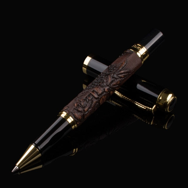 Luxury Gift Pen Set High Quality Dragon Roller Ball Pen with Original Case Metal Ballpoint Pens Office Gift