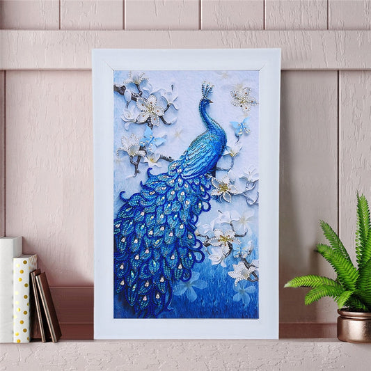 Blue Animal Peacock Partial Drill 5D Diamond Painting Kit DIY Full Kit Drill Select Square Round Diamonds Arts Crafts Embroidery Rhinestone Paintings Home Décor