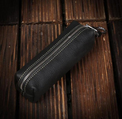 Genuine Leather Men Women Key Bag Small Business Kay Case Women Purse Keychain Zippered Wallet Sunglasses Case Great Gift